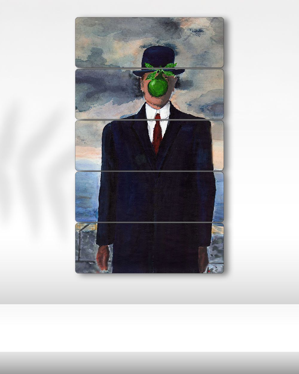 The Son Of Man, René Magritte - 5 Parçalı Tablo