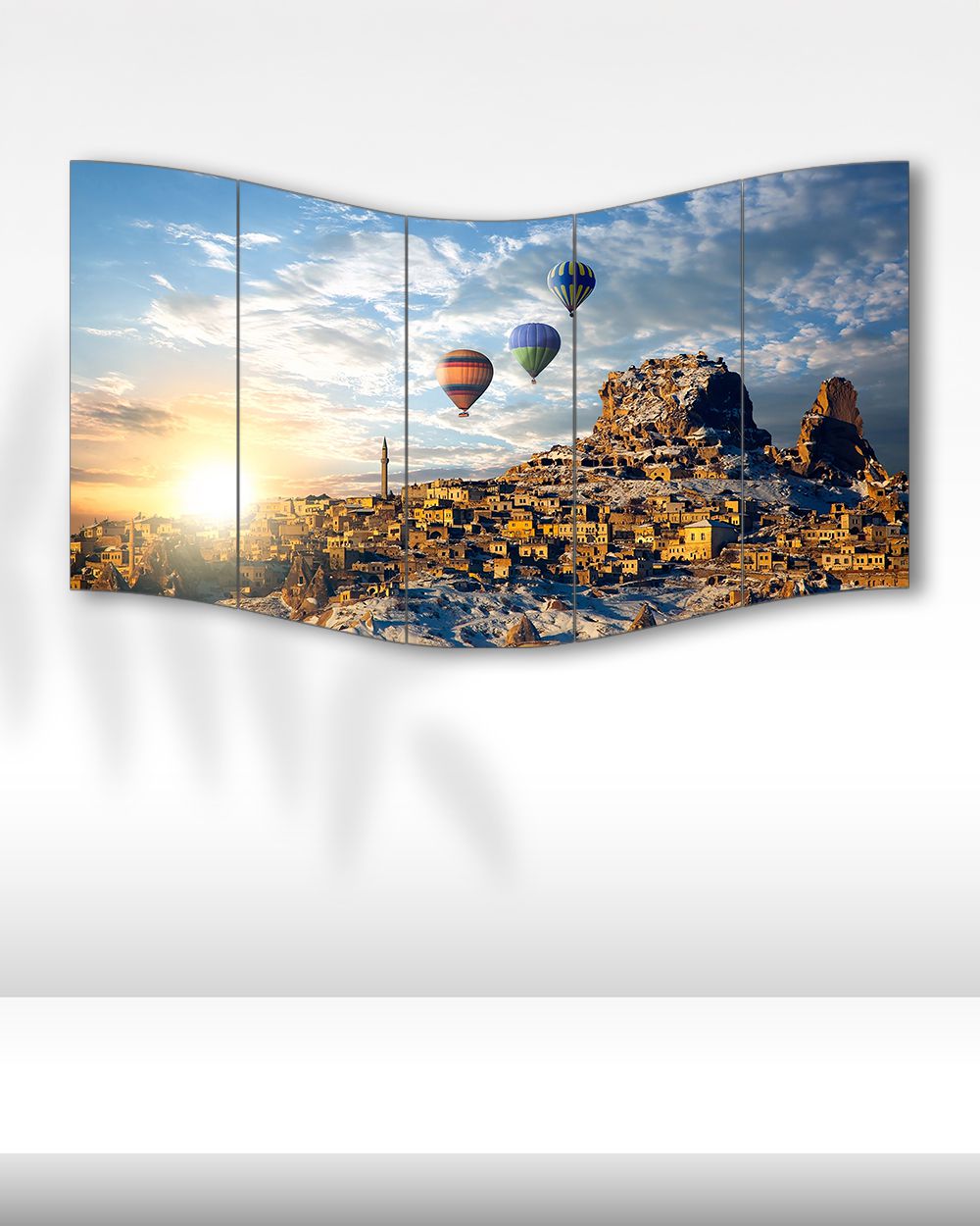 Kapadokya Balon Manzarası - 5 Parçalı Tablo