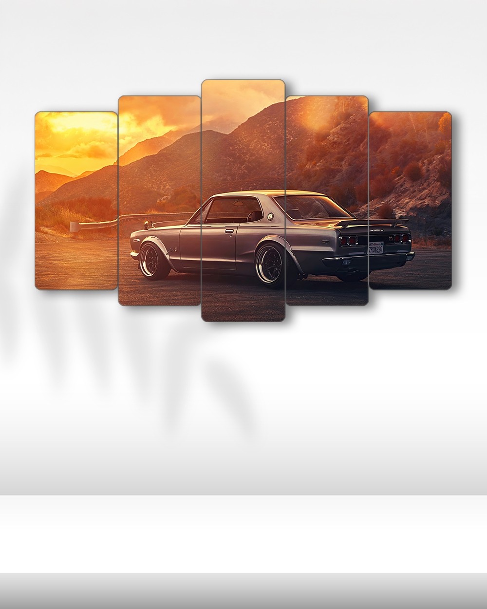 Nissan Skyline GT-R Hakosuka - 5 Parçalı Araba Tablo