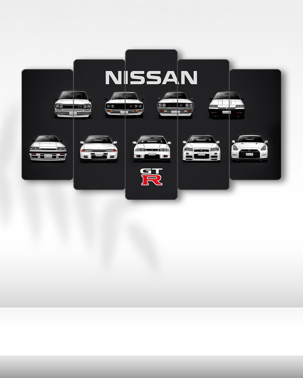 Nissan GT-R Evrimi - 5 Parçalı Araba Tablo