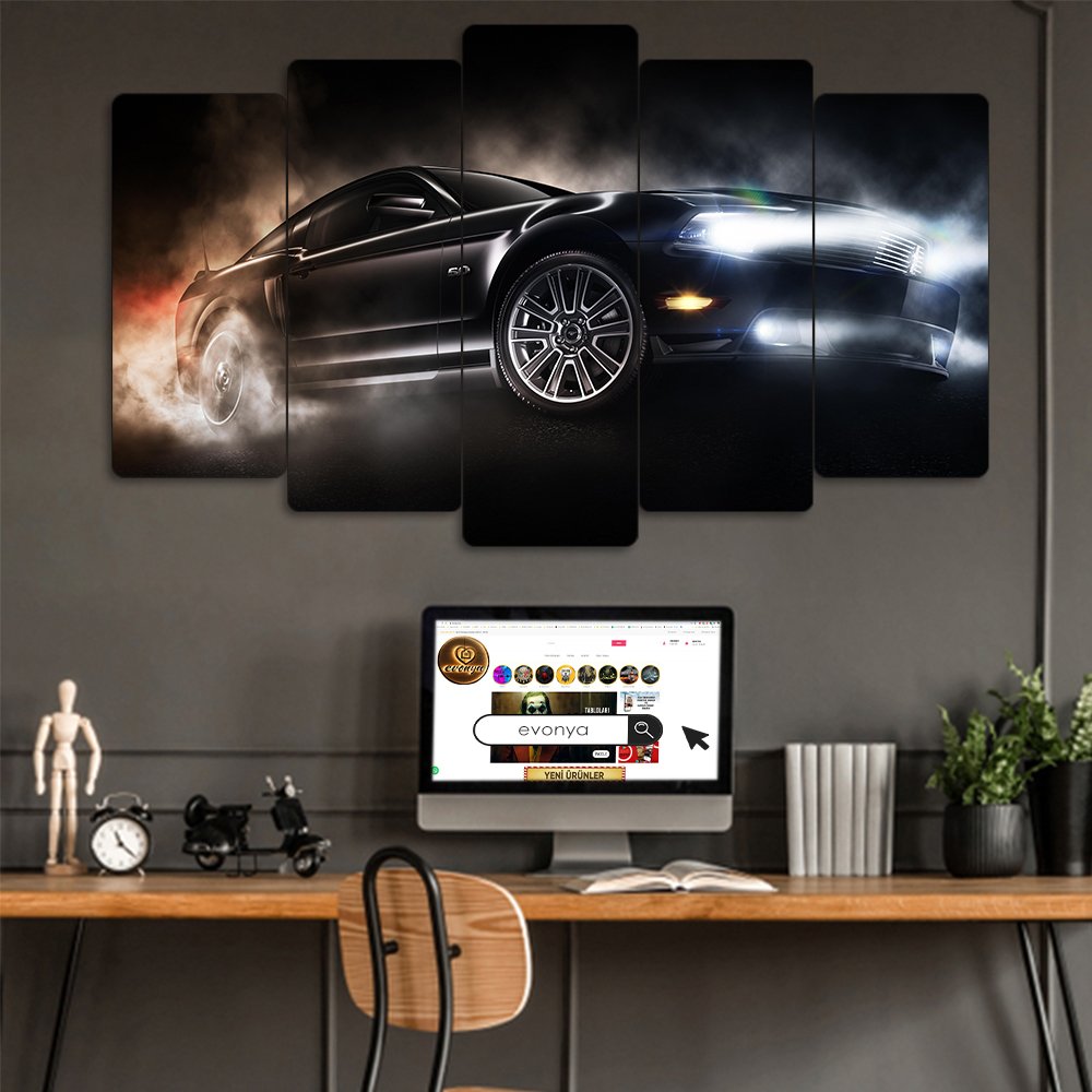 Ford Mustang GT - 5 Parçalı Araba Tablo