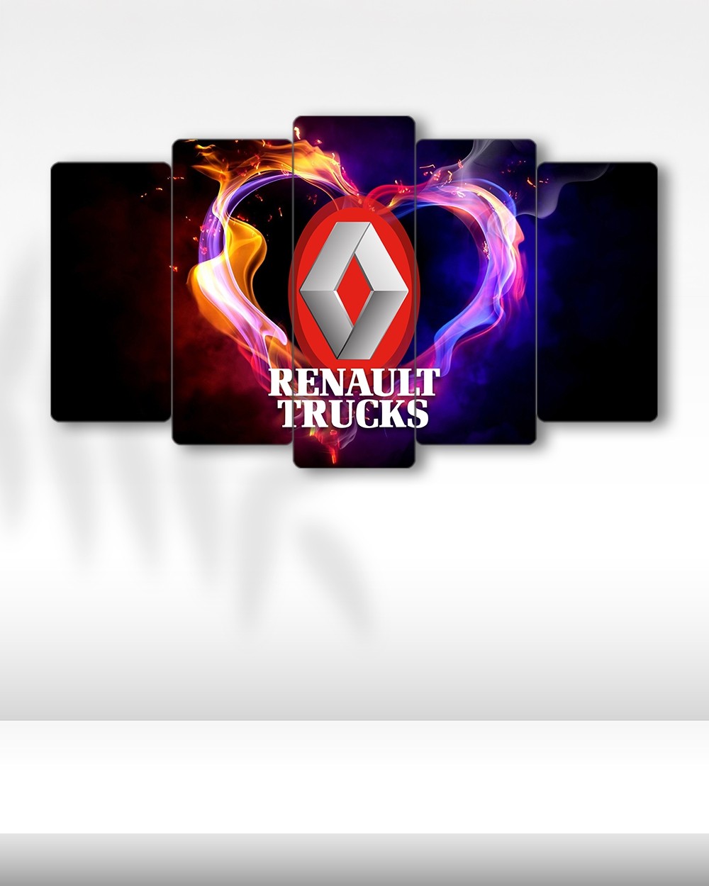 Renault Trucks Logo - 5 Parçalı Araba Tablo