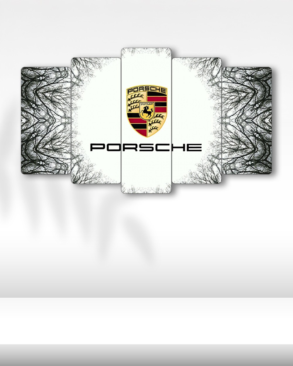 Porsche Logo - 5 Parçalı Araba Tablo