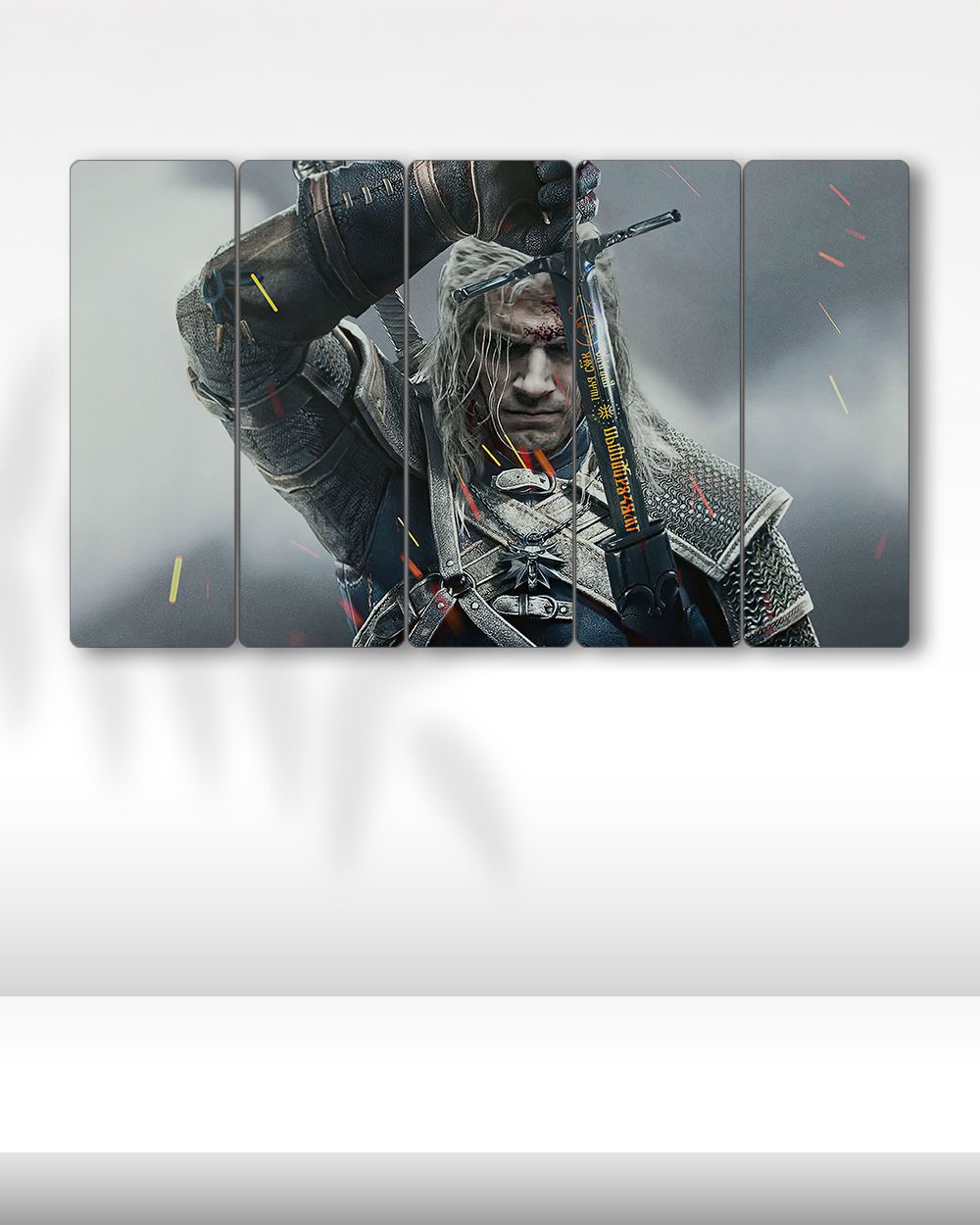 The Witcher, Geralt Kılıç Pozu - 5 Parçalı Tablo