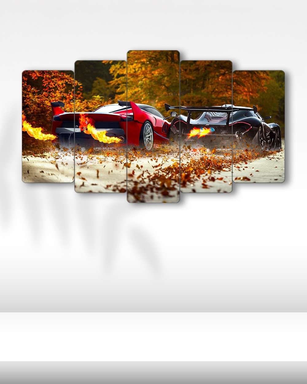 Ferrari LaFerrari & McLaren P1 - 5 Parçalı Araba Tablo