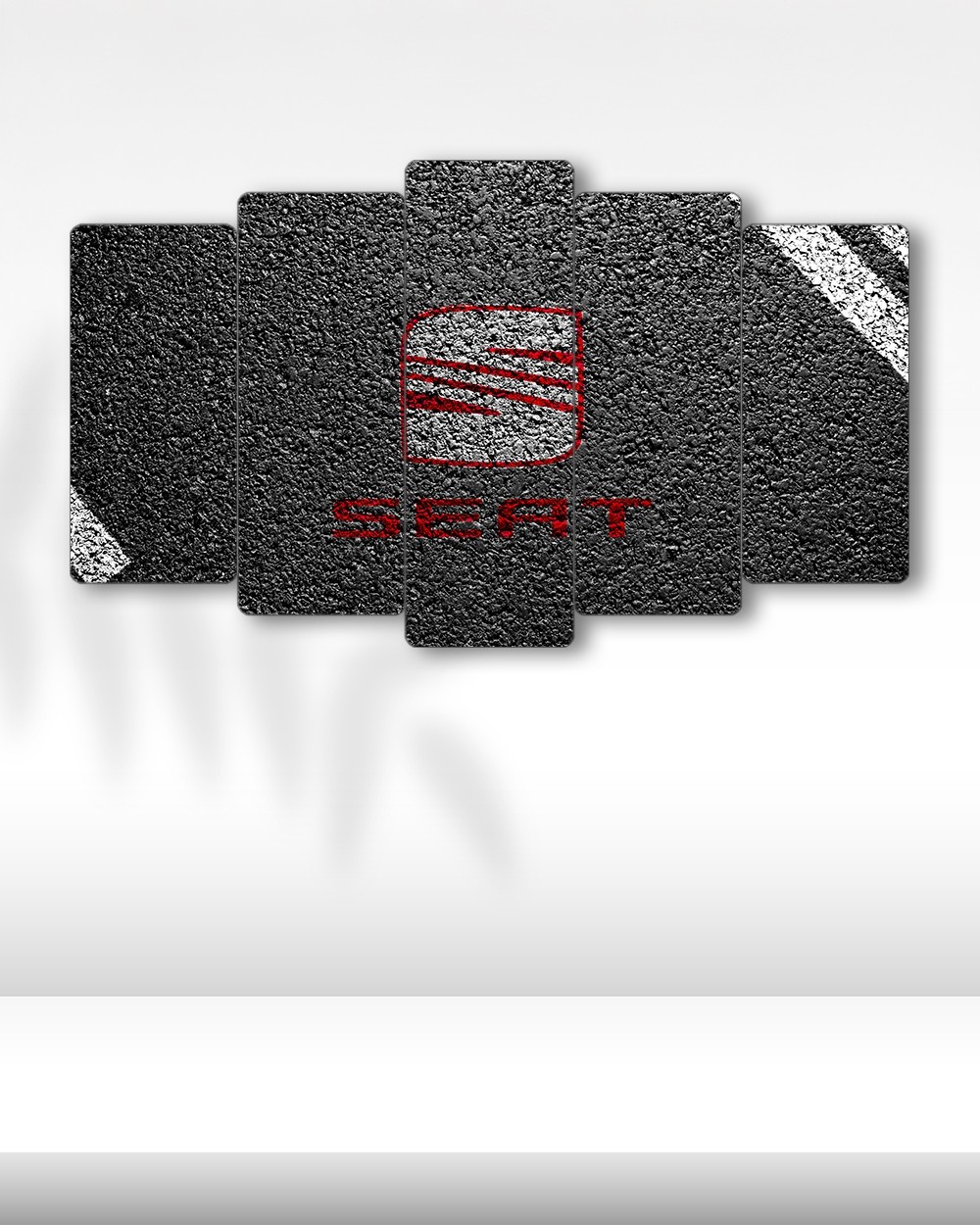 SEAT Asfalt Logosu - 5 Parçalı Araba Tablo