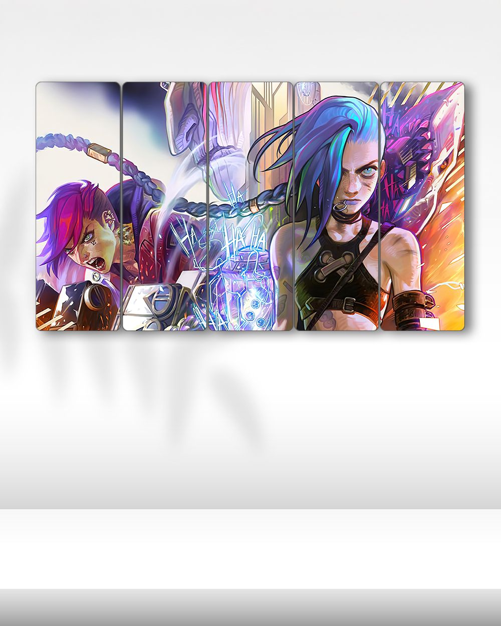 Arcane, Jinx ve Vi Çatışma - 5 Parçalı Tablo