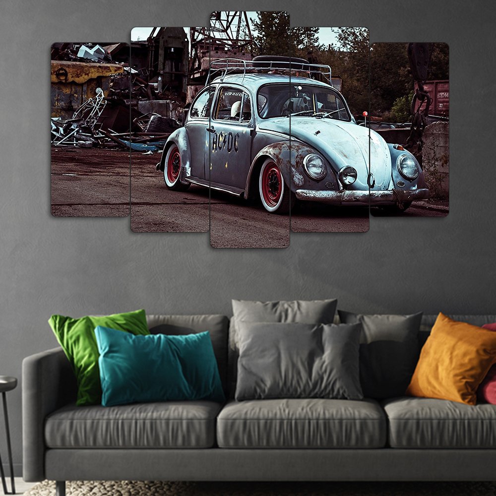 Vosvos Rat Rod - 5 Parçalı Araba Tablo