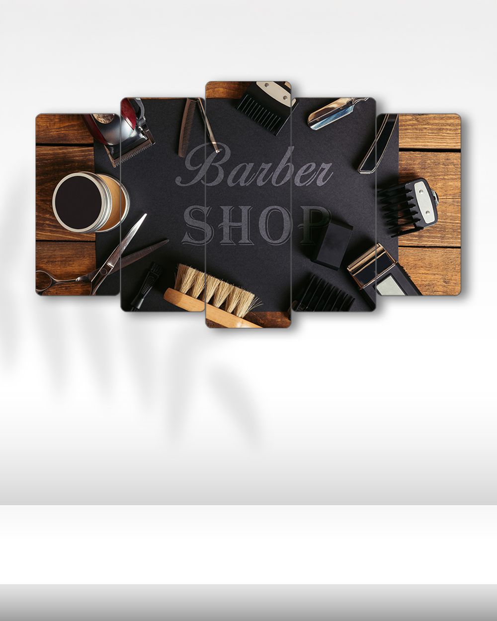 Barber Shop, Tıraş Makinesi, Makas - 5 Parçalı Berber Tablo