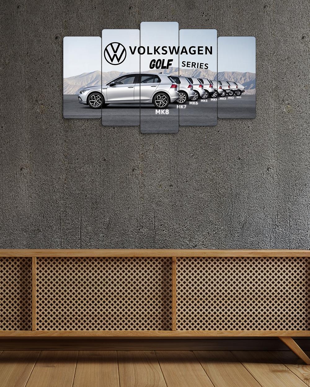 Volkswagen Golf Evrimi MK1-MK8 - 5 Parçalı Araba Tablo