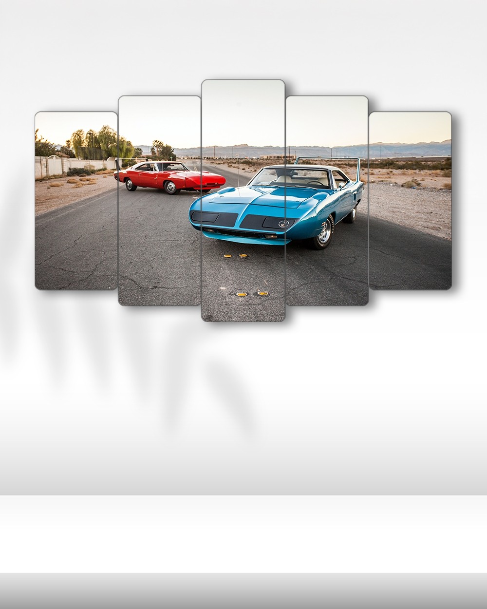 Plymouth Superbird & Dodge Charger Daytona - 5 Parçalı Araba Tablo
