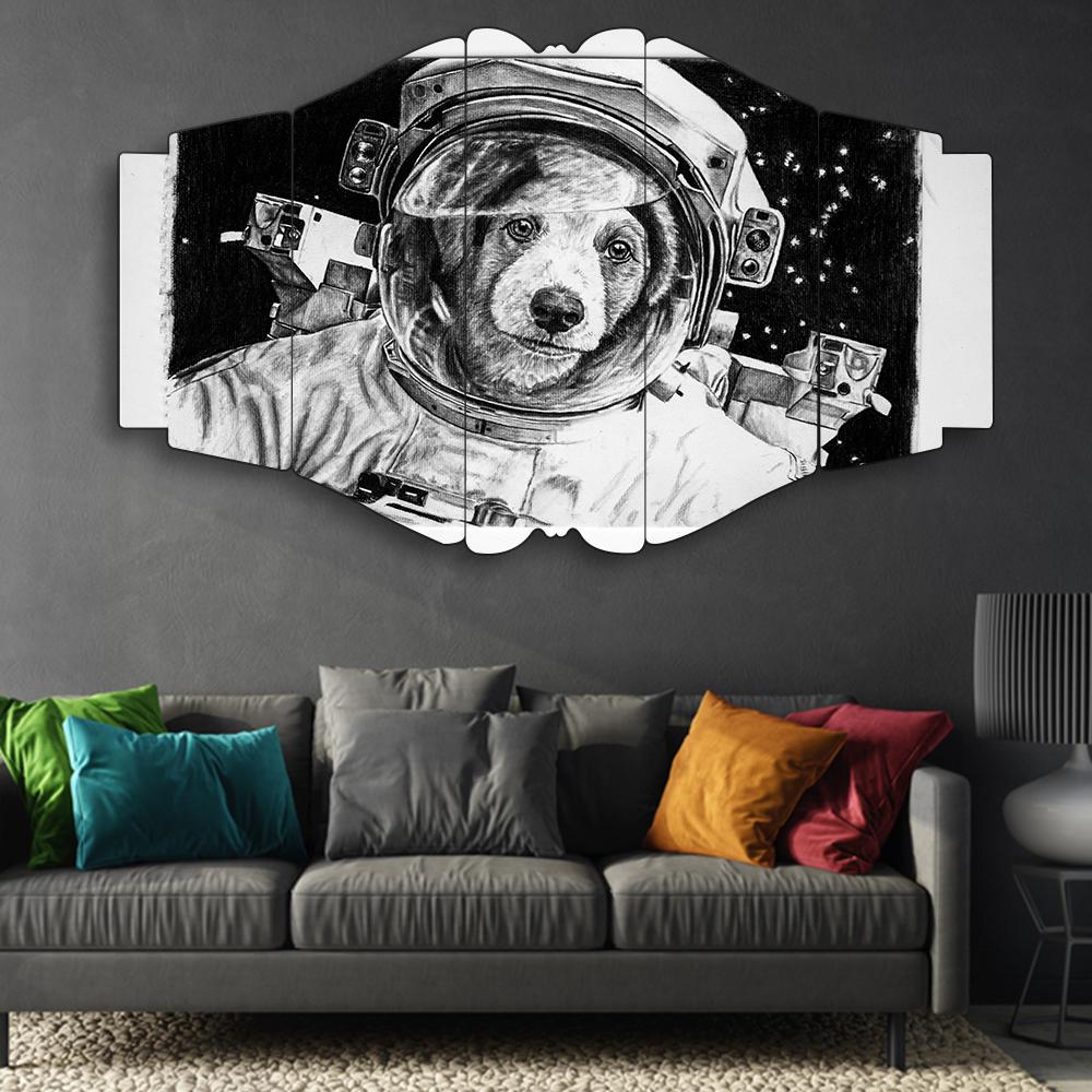Astronot Patiler Görevde - 5 Parçalı Tablo