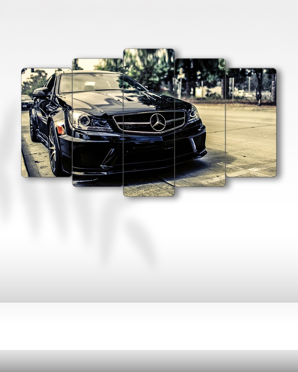 Mercedes C63 AMG - 5 Parçalı Araba Tablo