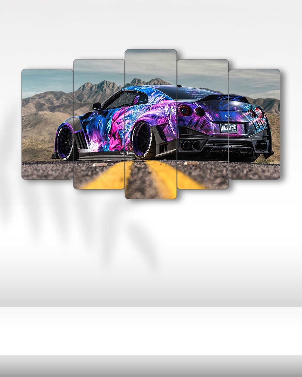 Nissan GT-R (Anime Kaplamalı) - 5 Parçalı Araba Tablo