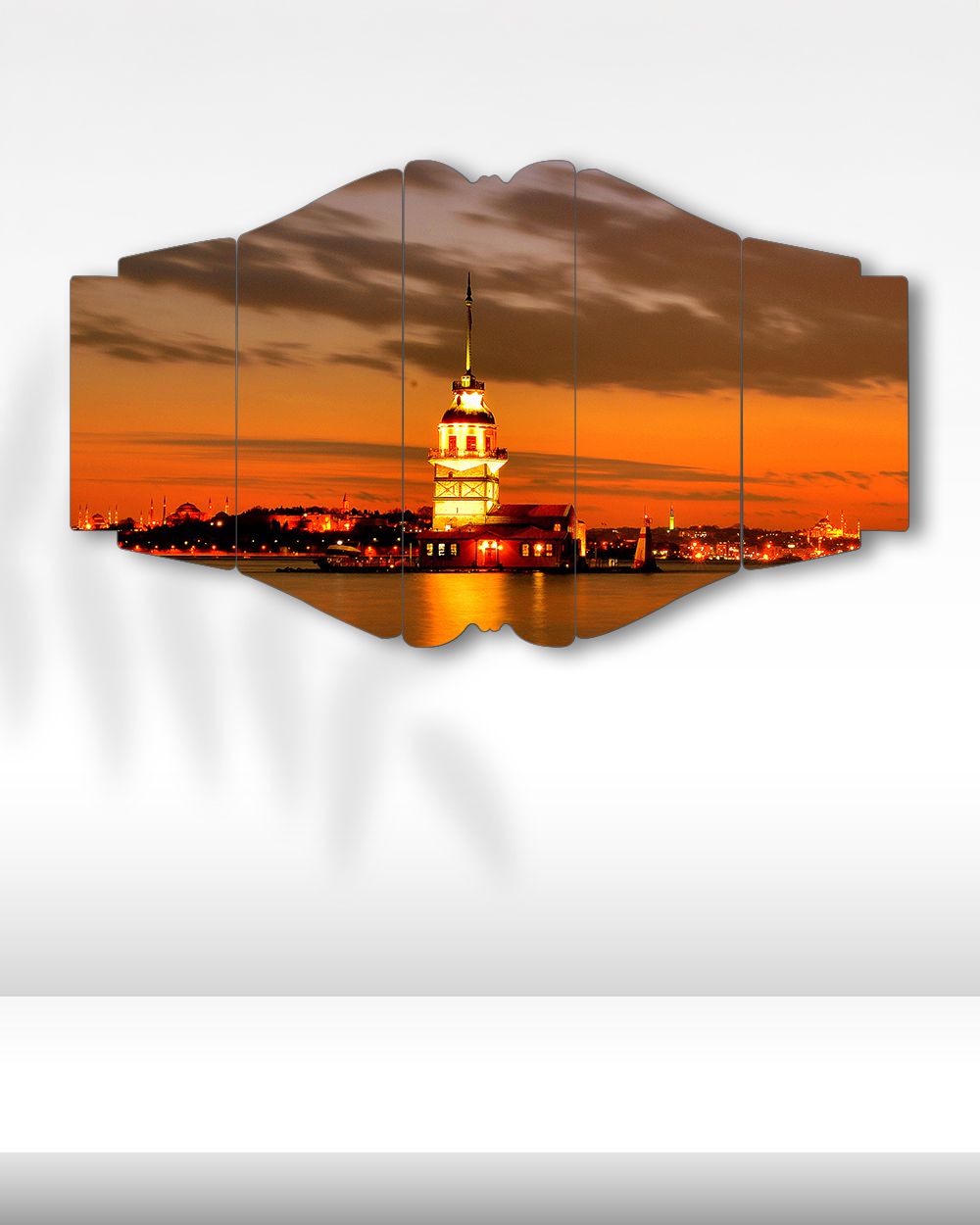 Gün Batımında Kız Kulesi - 5 Parçalı Tablo