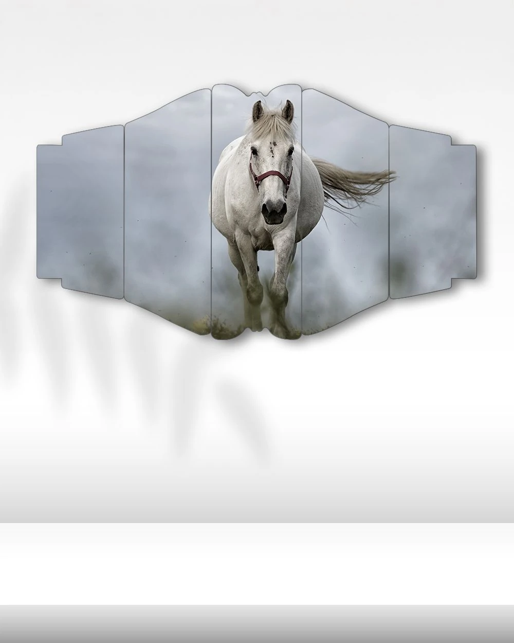 Özgürlüğe Koşan Beyaz At – 5 Parçalı Tablo