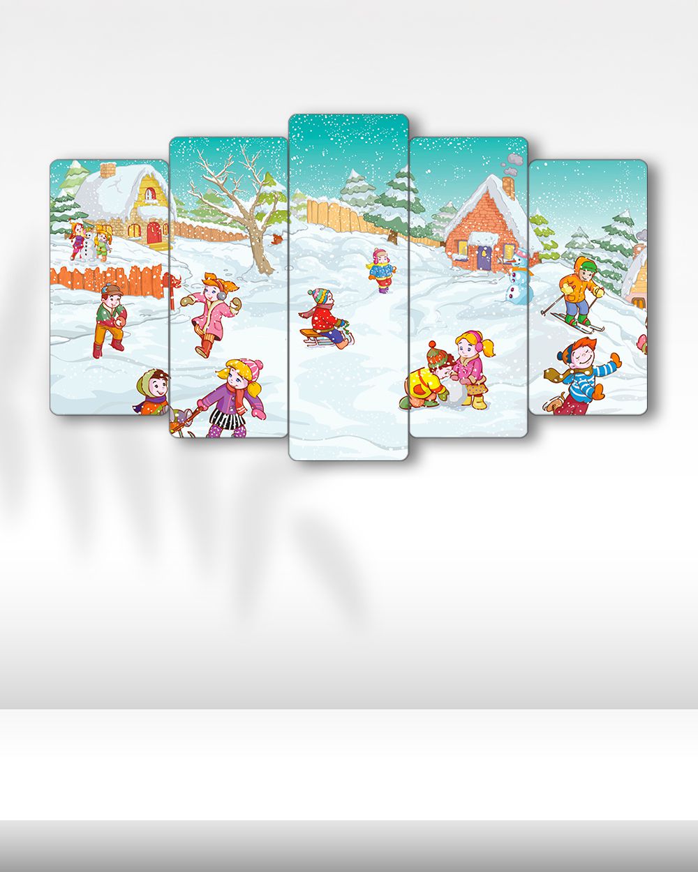 Kar, Çocuklar - 5 Parçalı Tablo