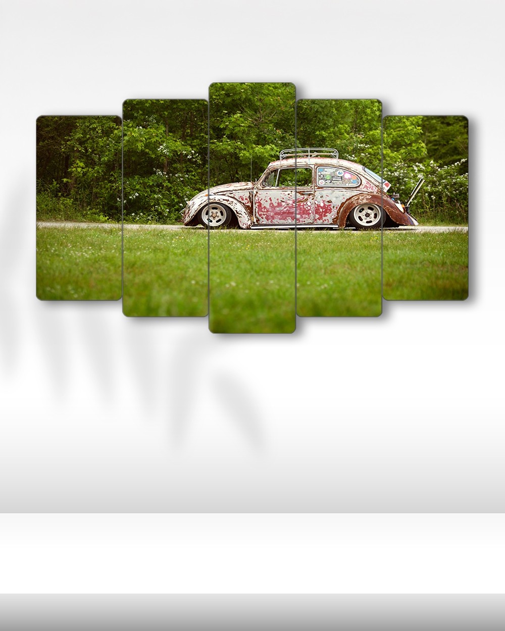 Vosvos Rat Rod Kırmızı - 5 Parçalı Araba Tablo