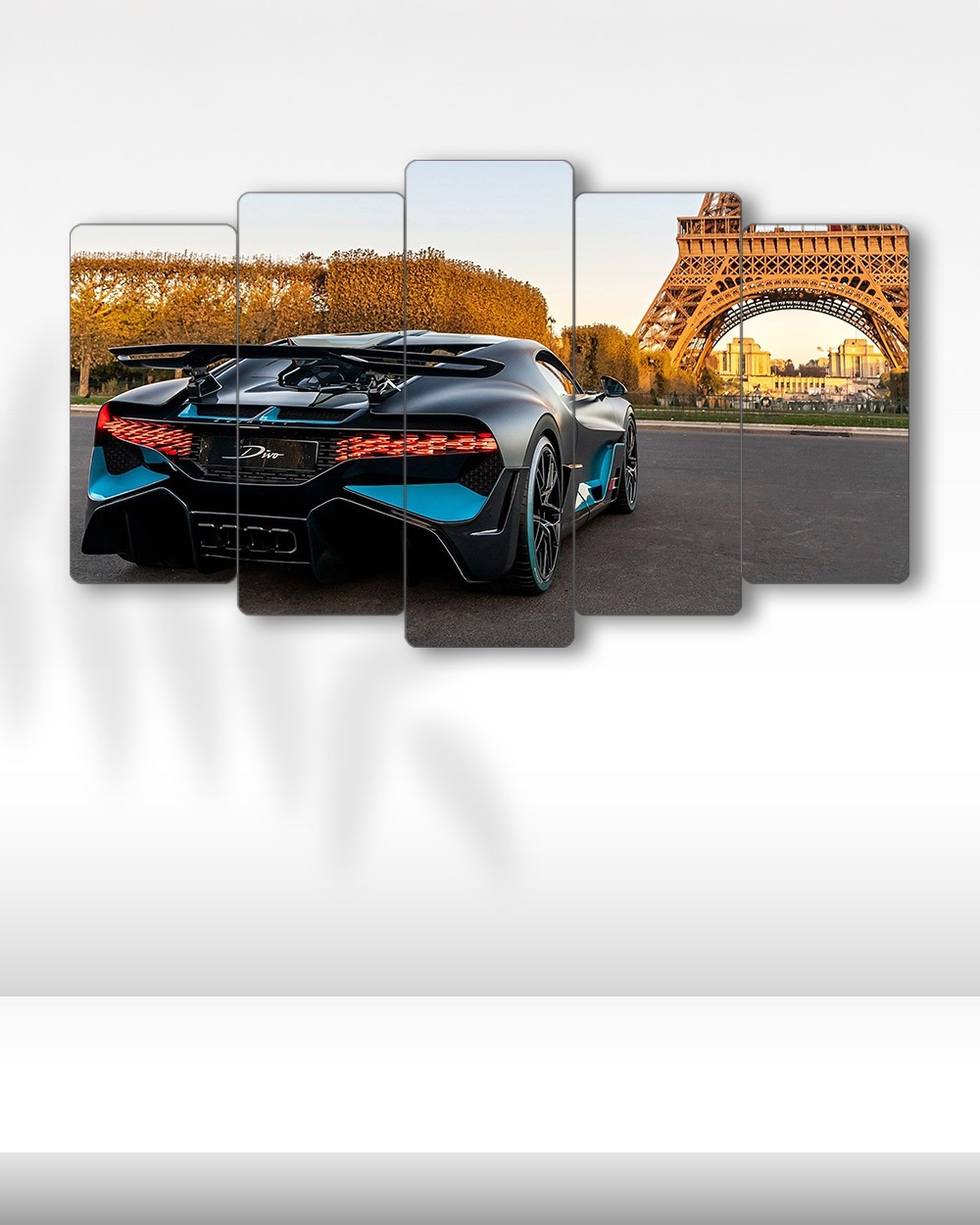 Bugatti Divo Paris Edition - 5 Parçalı Araba Tablo