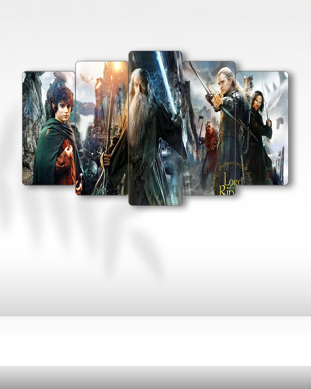 Frodo, Gandalf, Legolas & Aragorn, The Lord of the Rings - 5 Parçalı Tablo