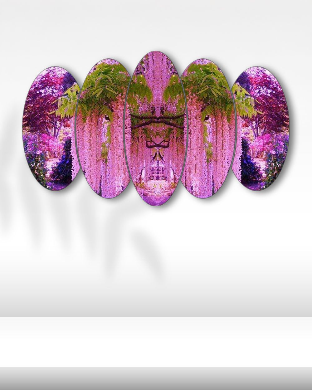 Mor Wisteria Tüneli - 5 Parçalı Tablo