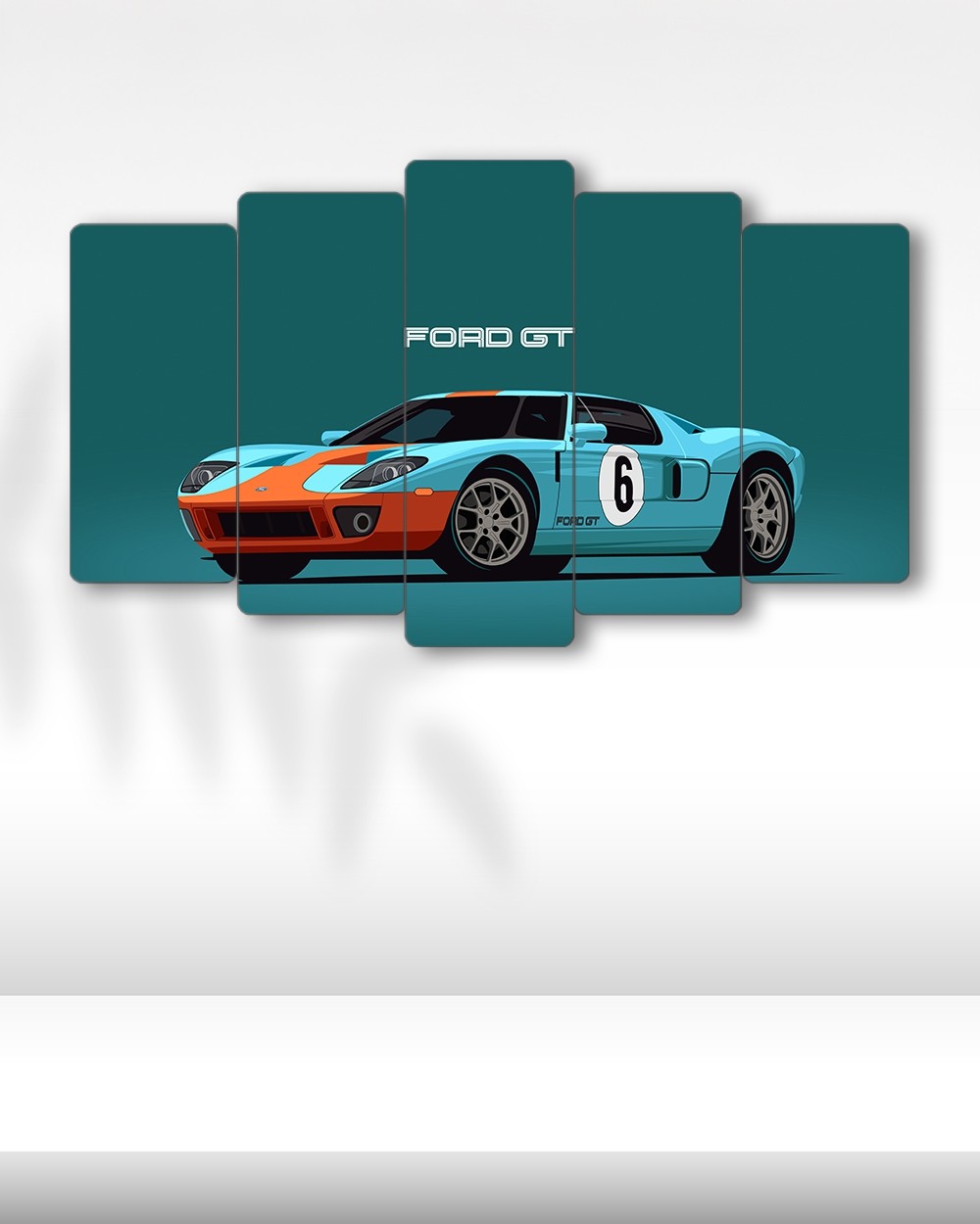 Ford GT Gulf Edition - 5 Parçalı Araba Tablo