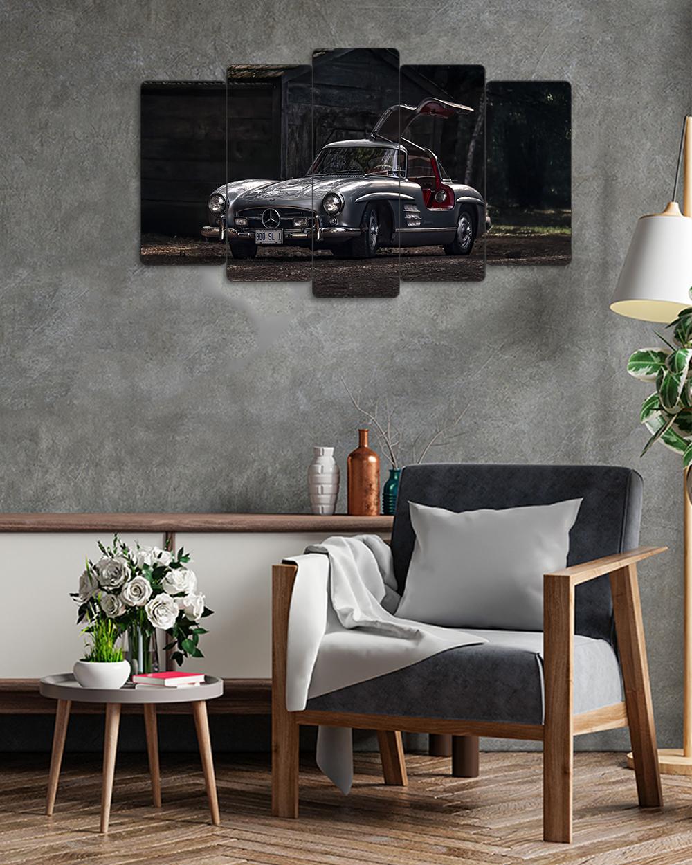 Mercedes-Benz 300 SL - 5 Parçalı Araba Tablo