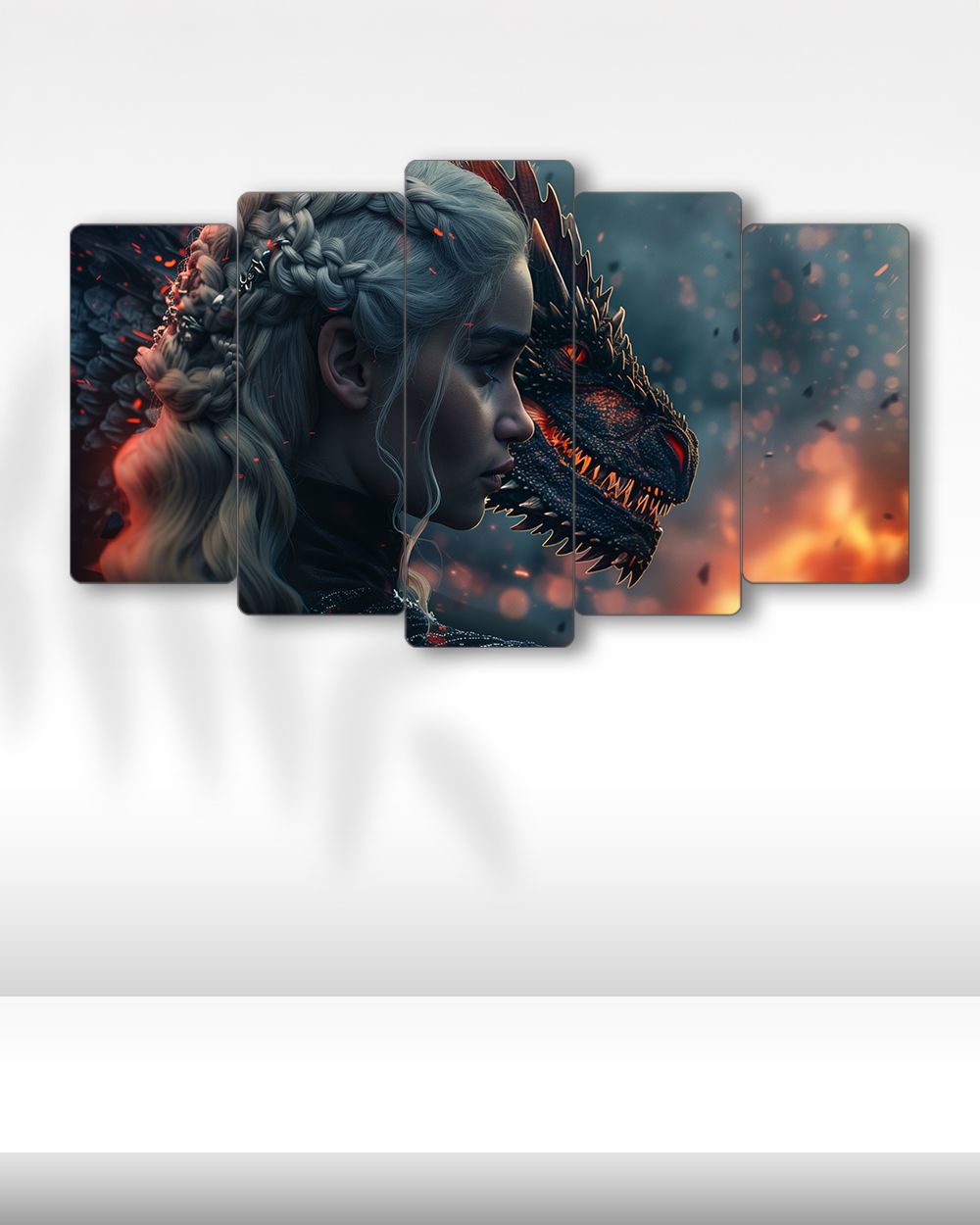 Game of Thrones, Daenerys ve Drogon - 5 Parçalı Tablo