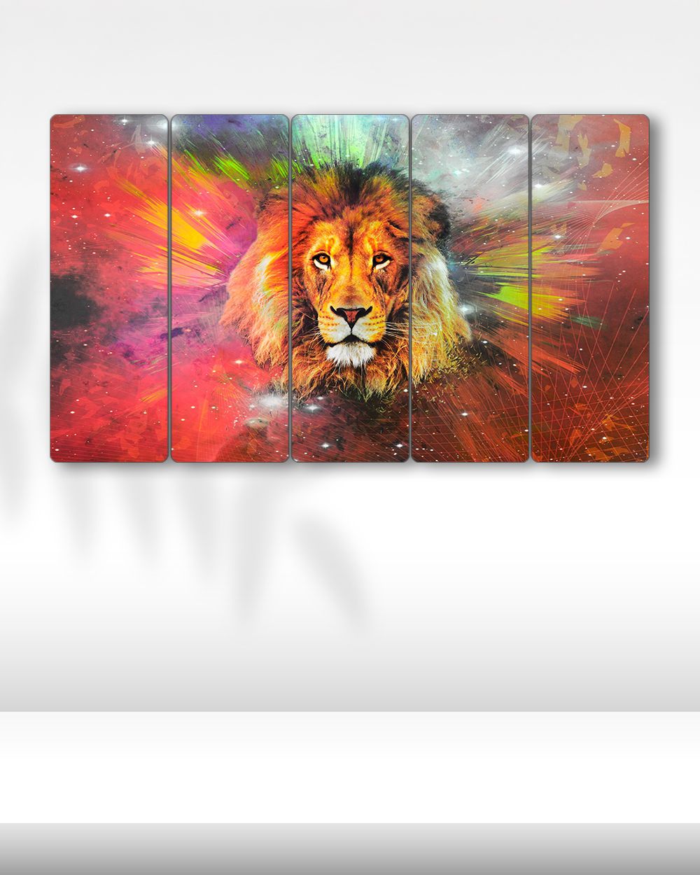 Aslan, Renk Patlaması - 5 Parçalı Tablo