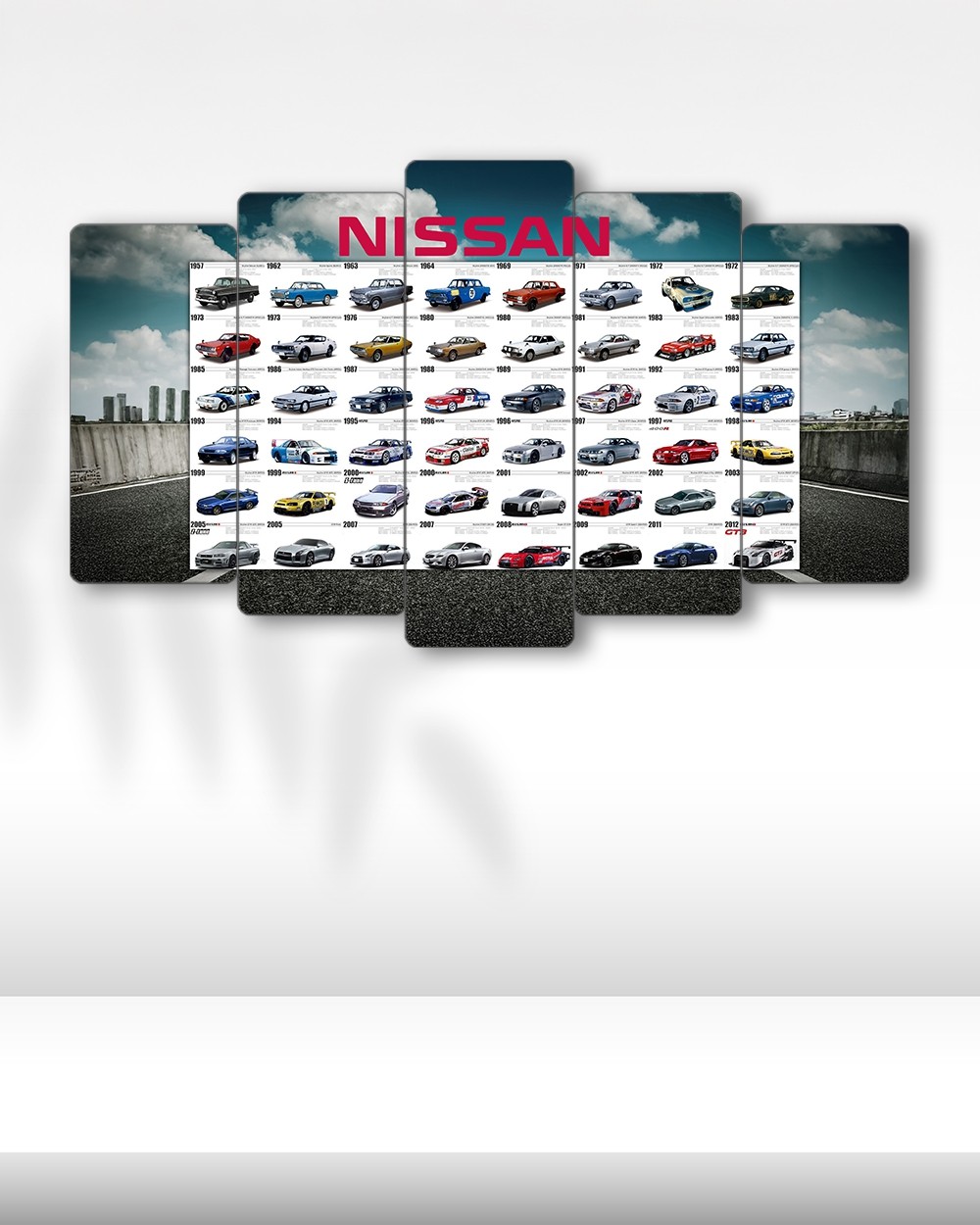 Nissan Efsaneleri - 5 Parçalı Araba Tablo