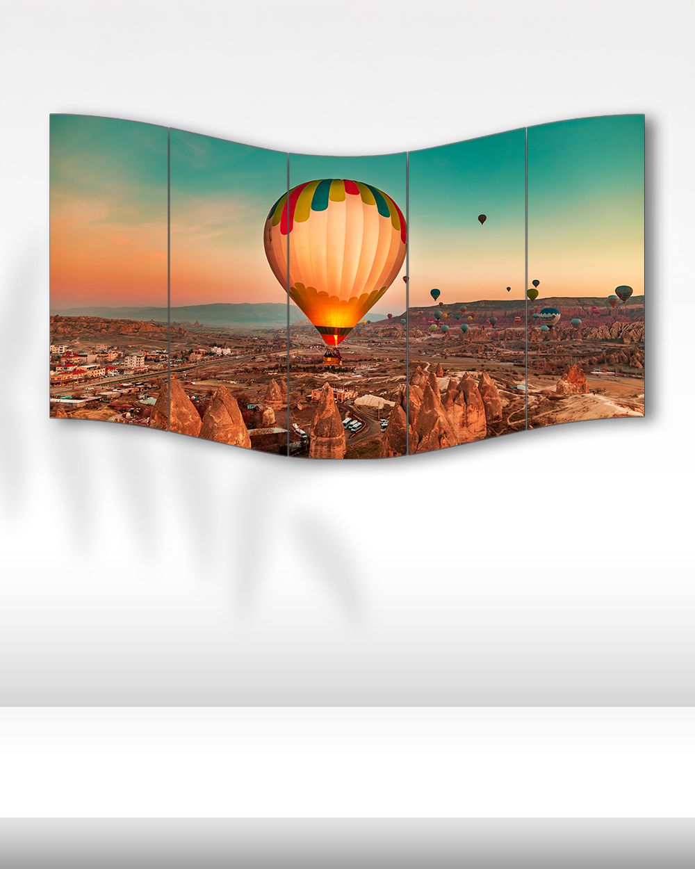 Kapadokya Sıcak Hava Balonları - 5 Parçalı Tablo