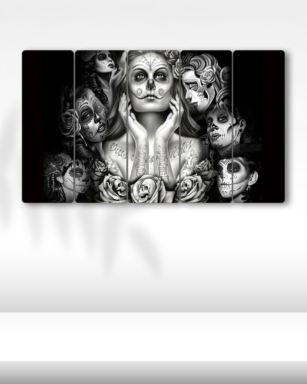Sugar Skull Dövme, Tattoo Ink - 5 Parçalı Tablo
