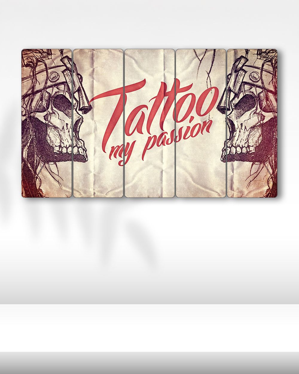 İskelet, Skull Dövme, Tattoo My Passion - 5 Parçalı Tablo