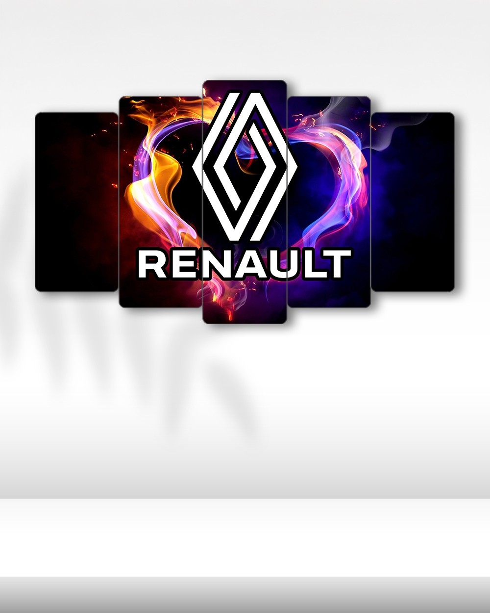 Renault Logo - 5 Parçalı Araba Tablo