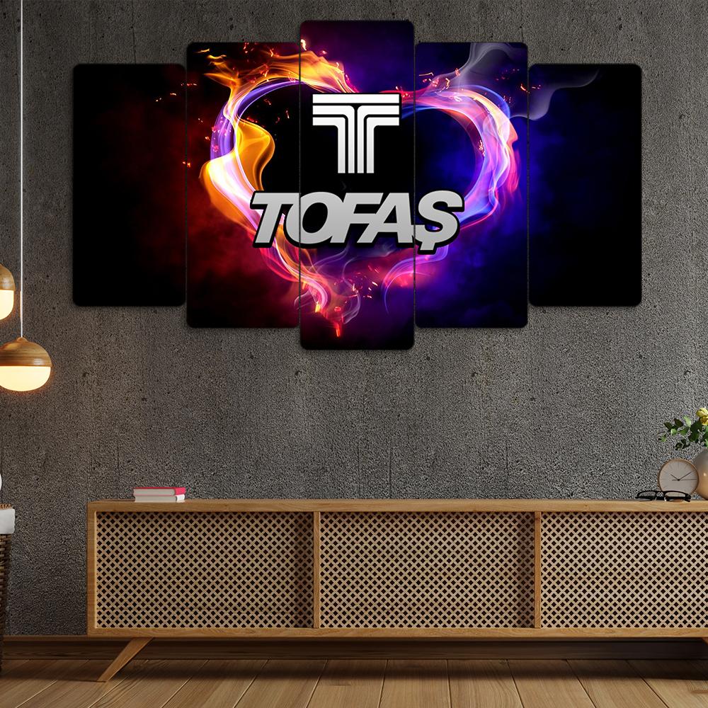 Tofaş Logo - 5 Parçalı Araba Tablo