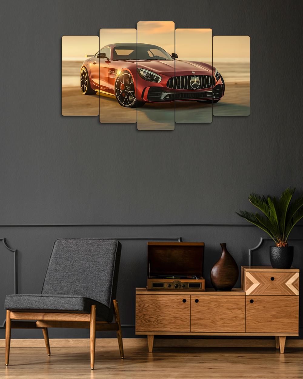 Mercedes-AMG GT R - 5 Parçalı Araba Tablo