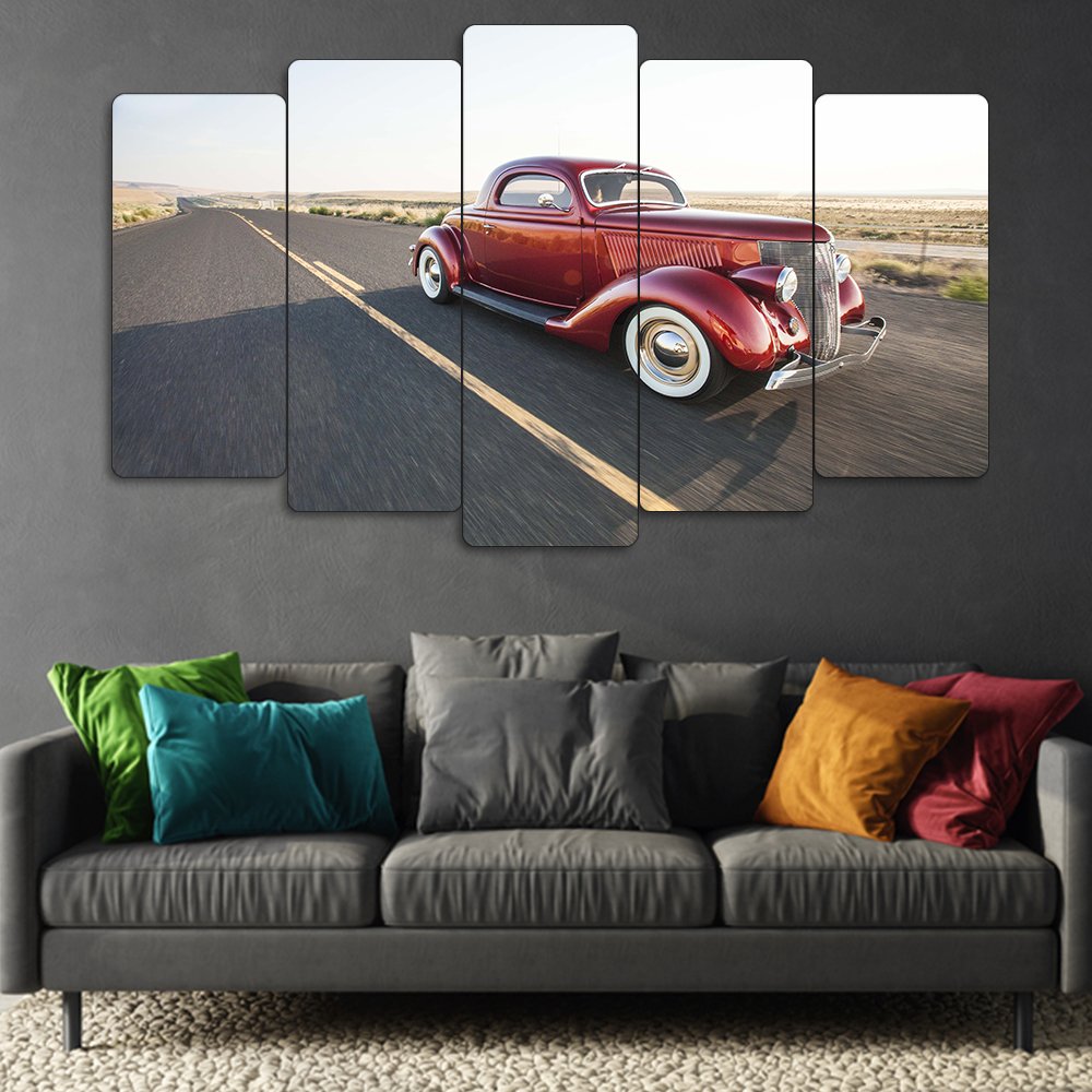 1936 Ford Coupe - 5 Parçalı Araba Tablo