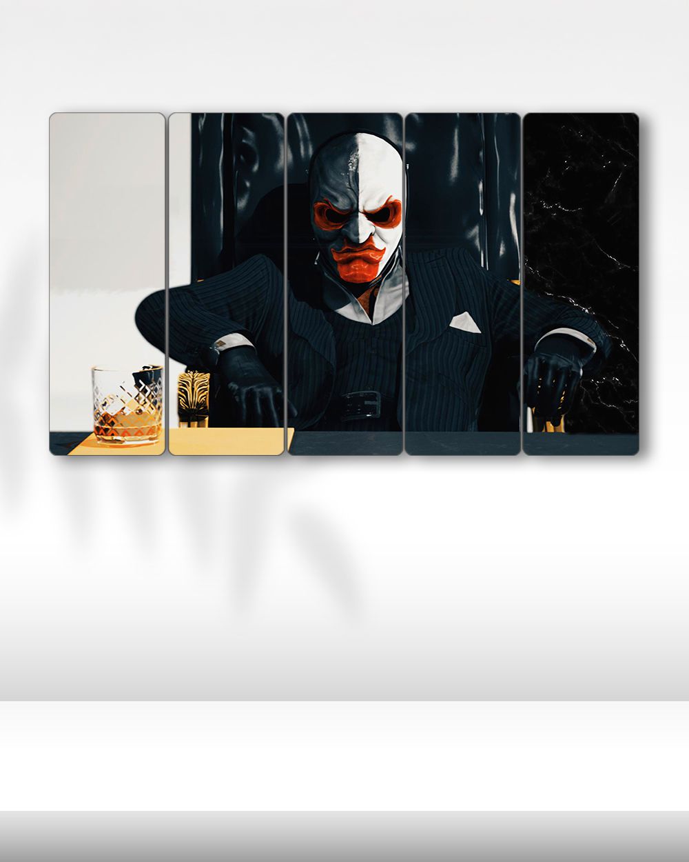 Scarface Gizemli Maske - 5 Parçalı Tablo