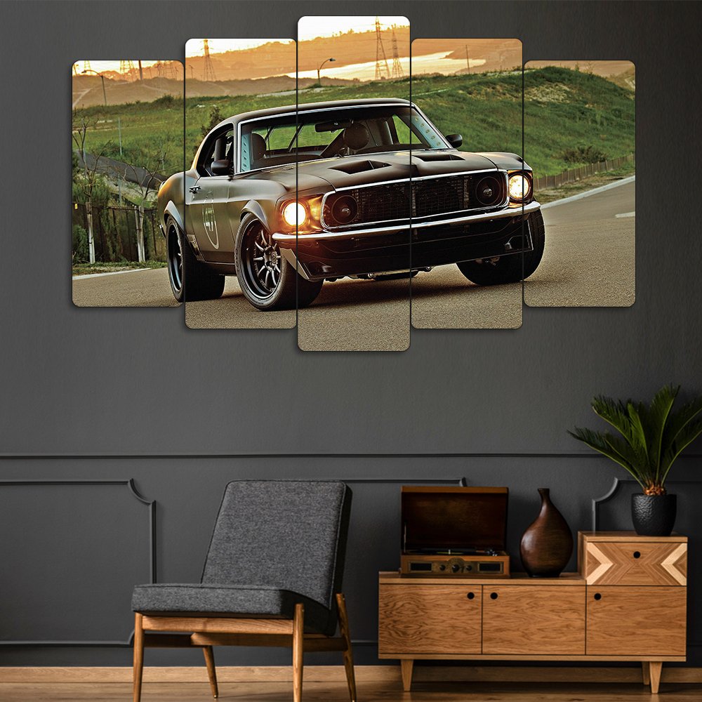 Ford Mustang 1969 - 5 Parçalı Araba Tablo