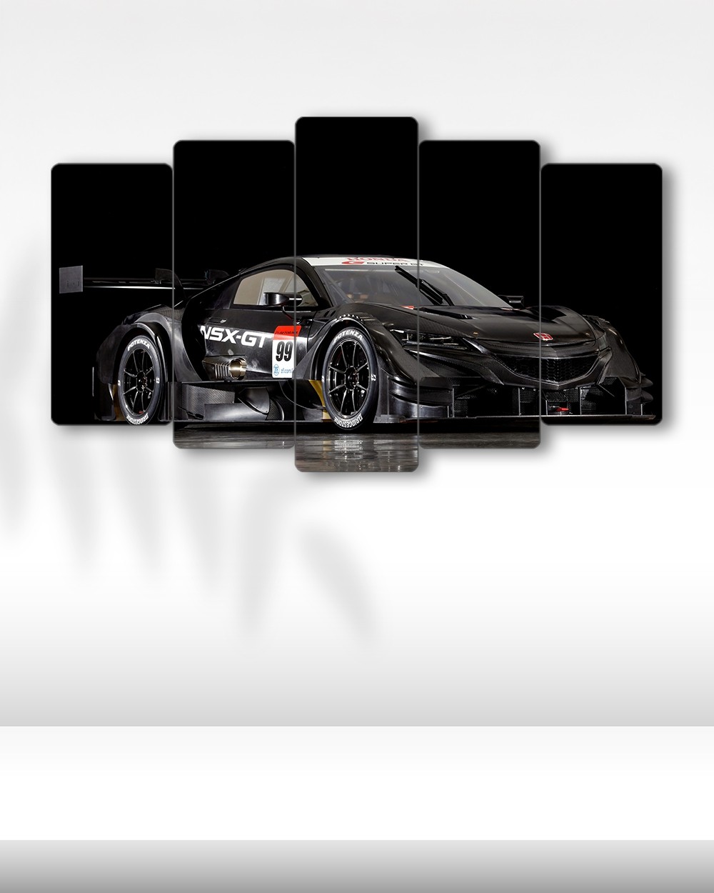 Honda NSX-GT Super GT - 5 Parçalı Araba Tablo