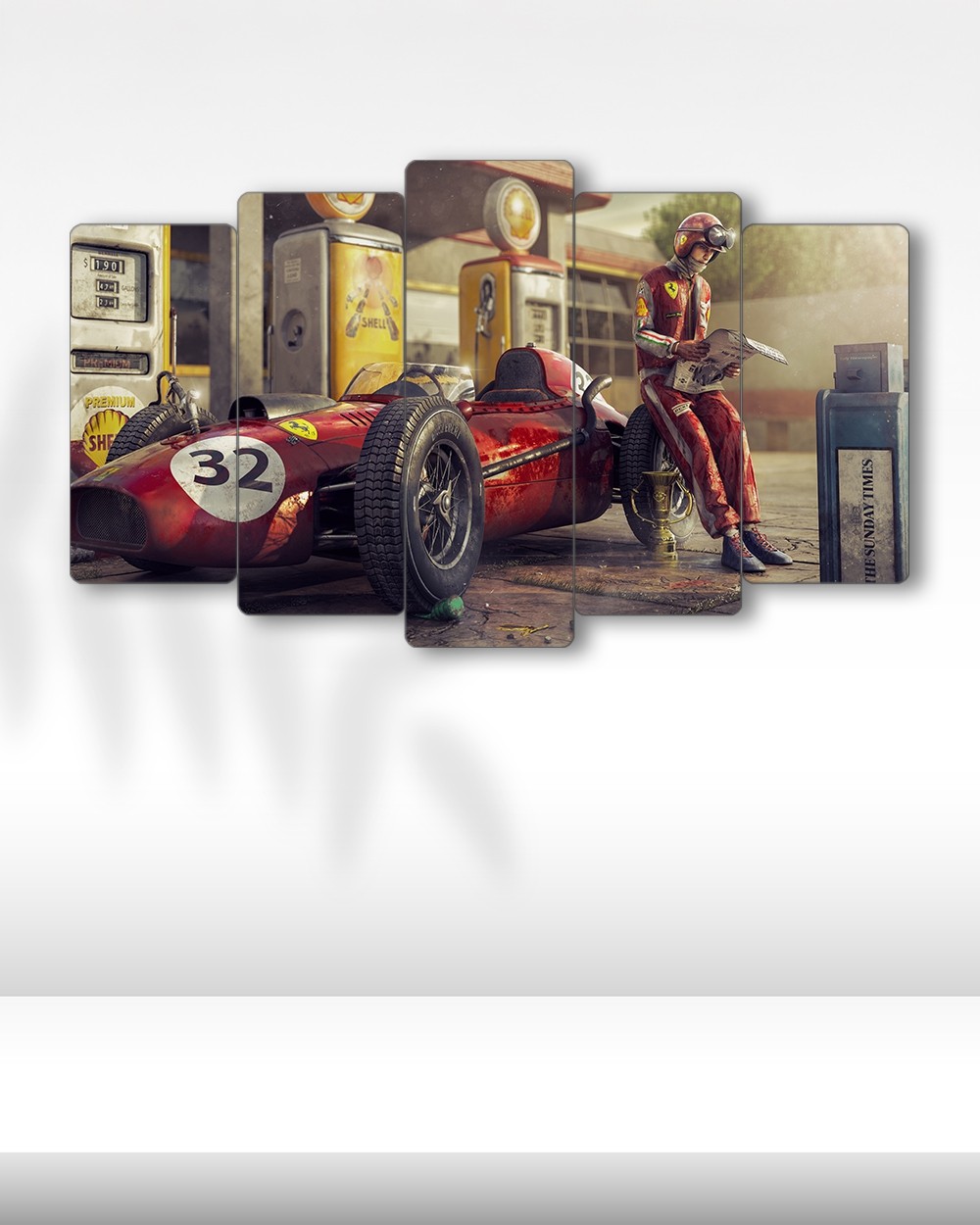 Ferrari 156 F1 1961 - 5 Parçalı Araba Tablo