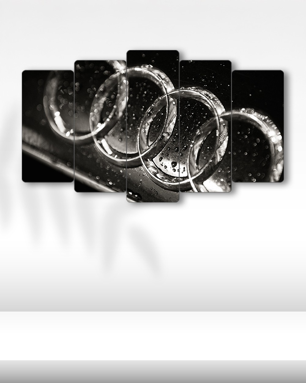 Audi Logo - 5 Parçalı Araba Tablo