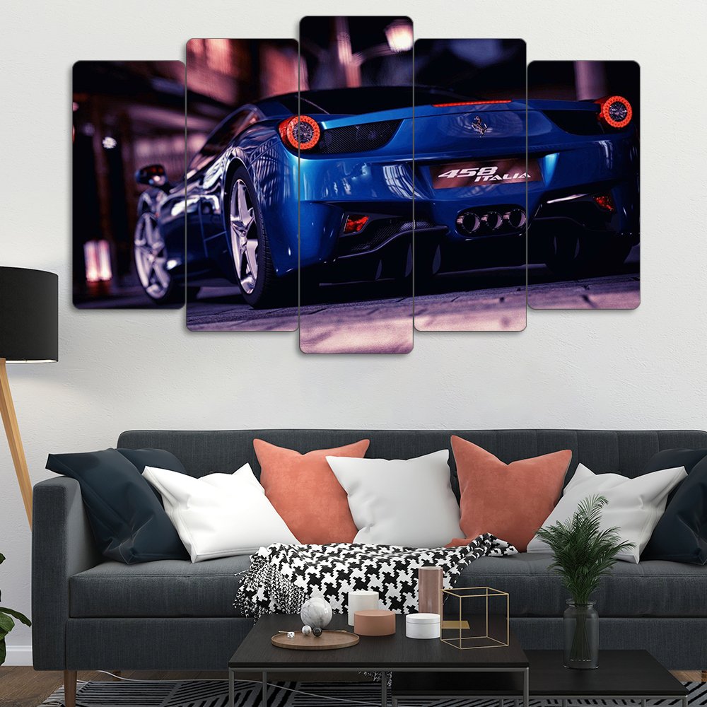Ferrari 458 Italia - 5 Parçalı Araba Tablo