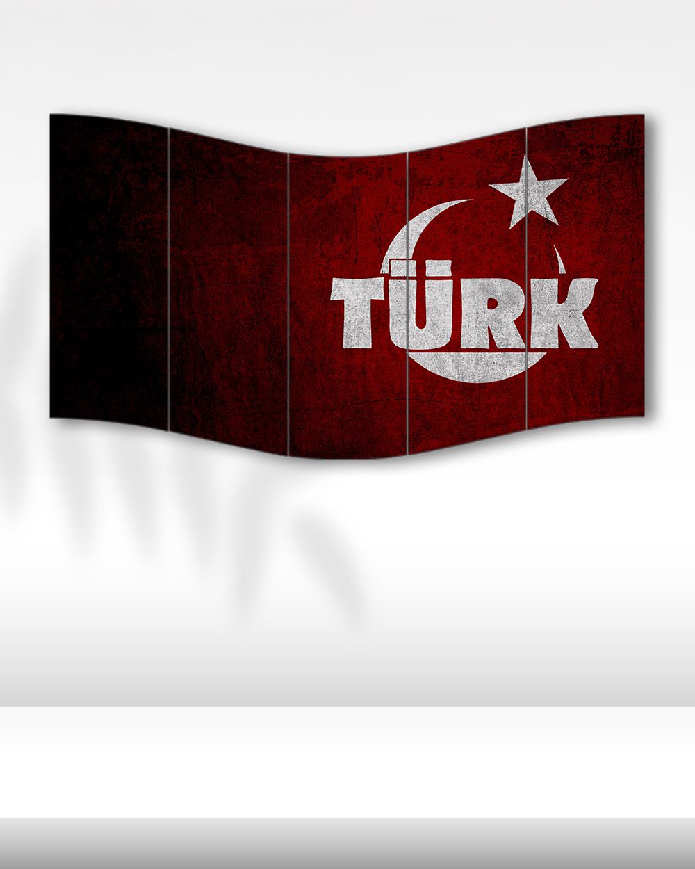 Türk Bayrağı TÜRK Yazılı Tasarım - 5 Parçalı Tablo