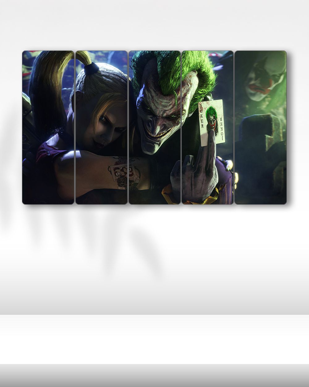 Joker, Harley Quinn, Kart - 5 Parçalı Tablo