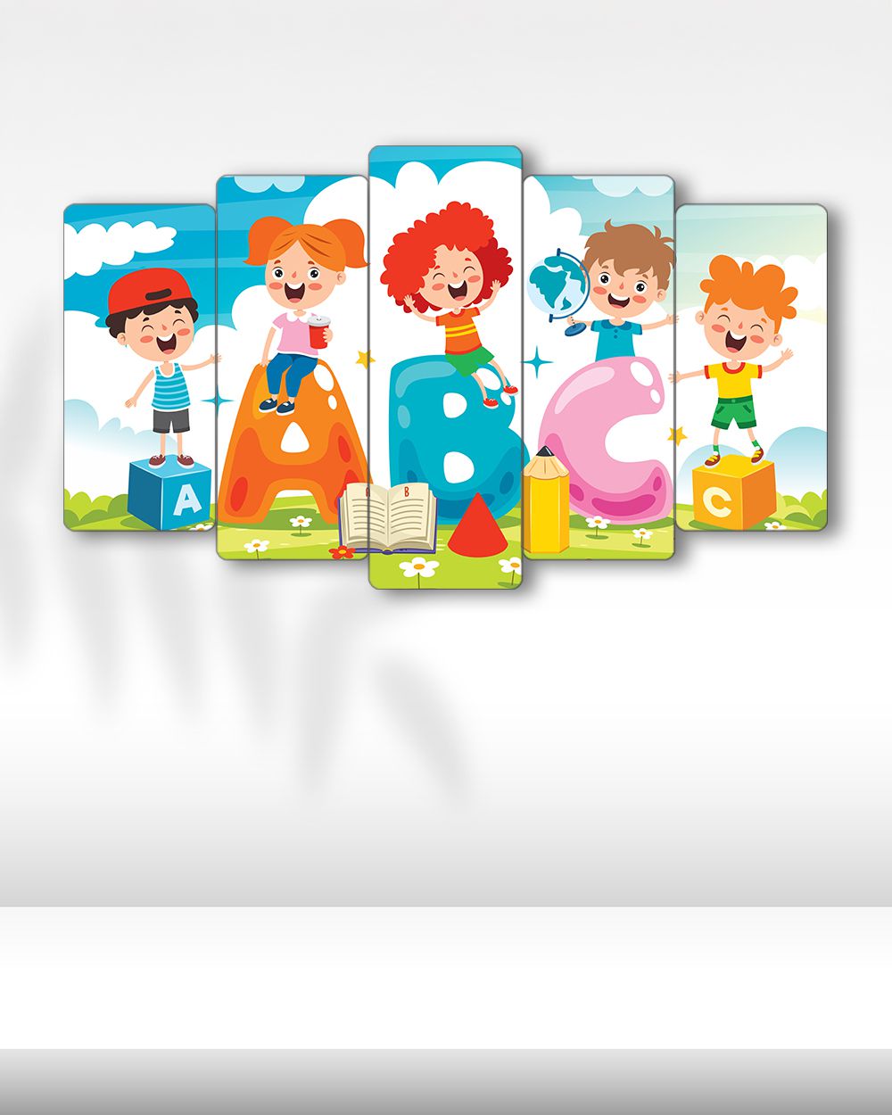Çocuklar, Harfler - 5 Parçalı Tablo