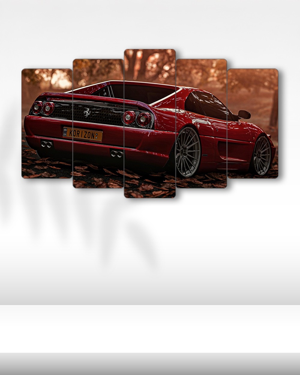Ferrari F355 Berlinetta - 5 Parçalı Araba Tablo