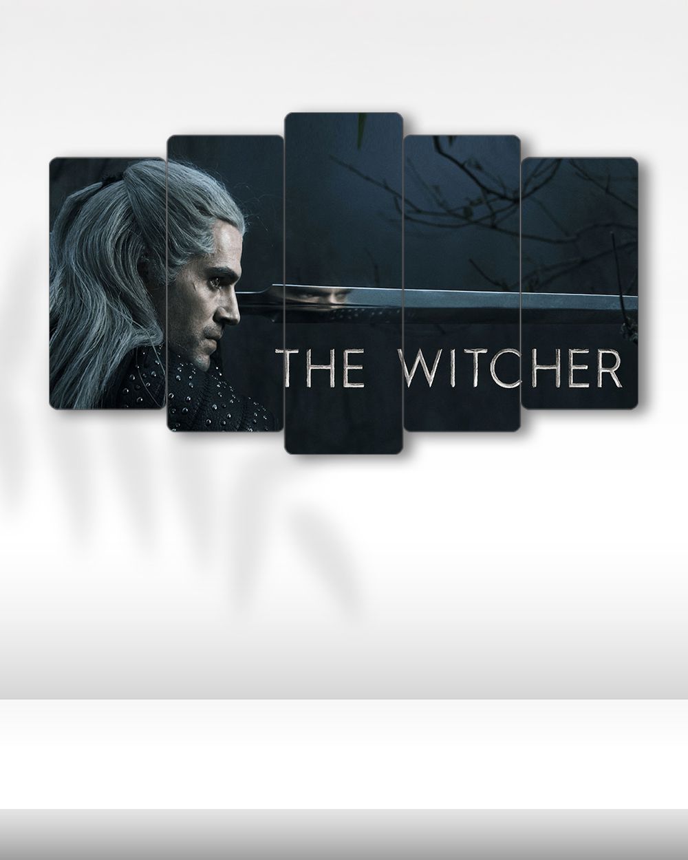 The Witcher, Geralt Yan Profil - 5 Parçalı Tablo
