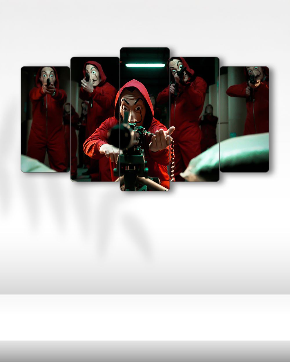 Profesör ve Ekip, La Casa de Papel - 5 Parçalı Tablo