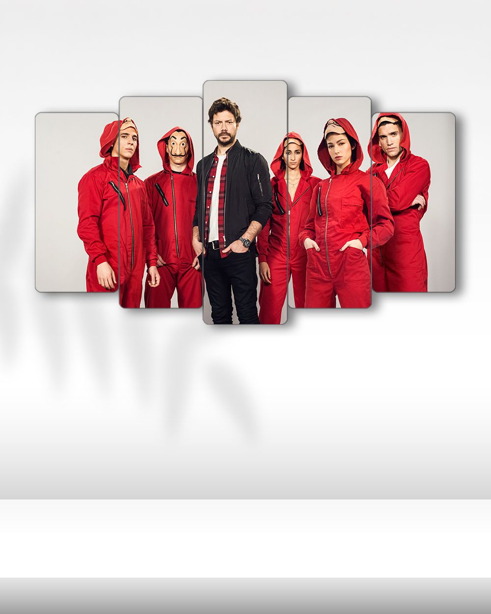 Profesör ve Ekip, La Casa de Papel - 5 Parçalı Tablo